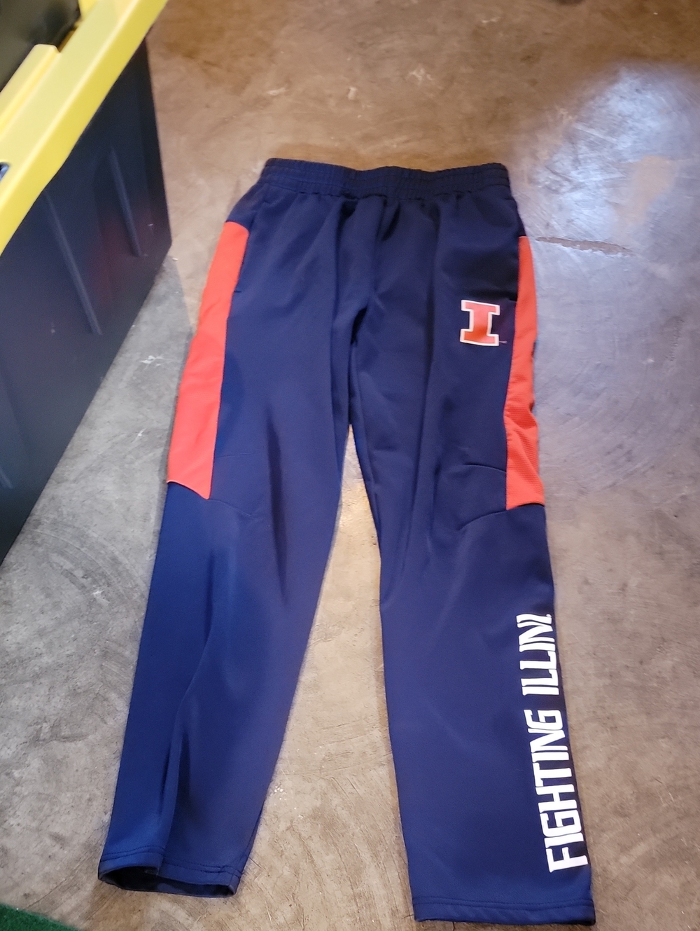 Kids Navy & Orange Athletic Joggers with 'I' Logo